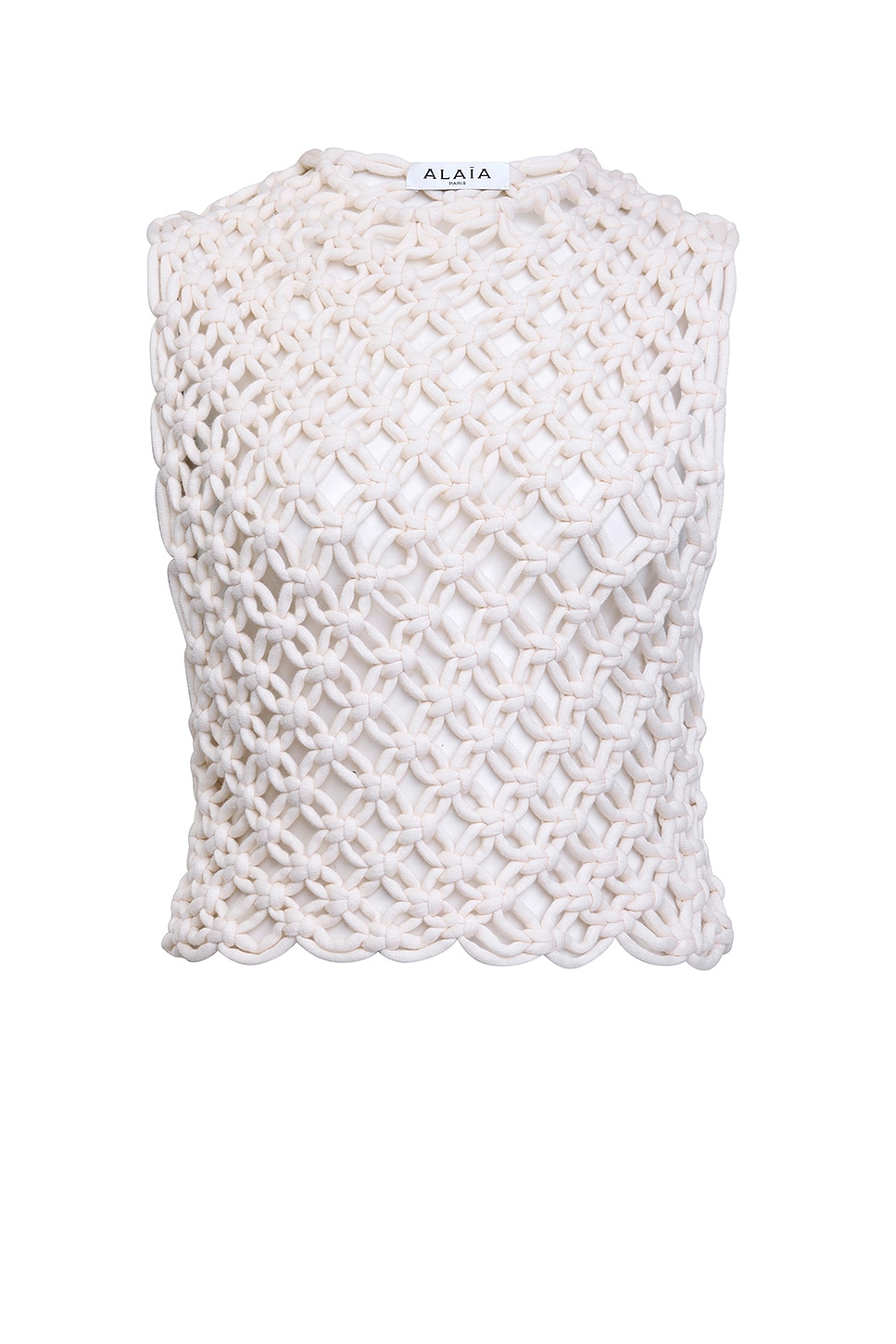ALAÏA Crop Tank Top in White
