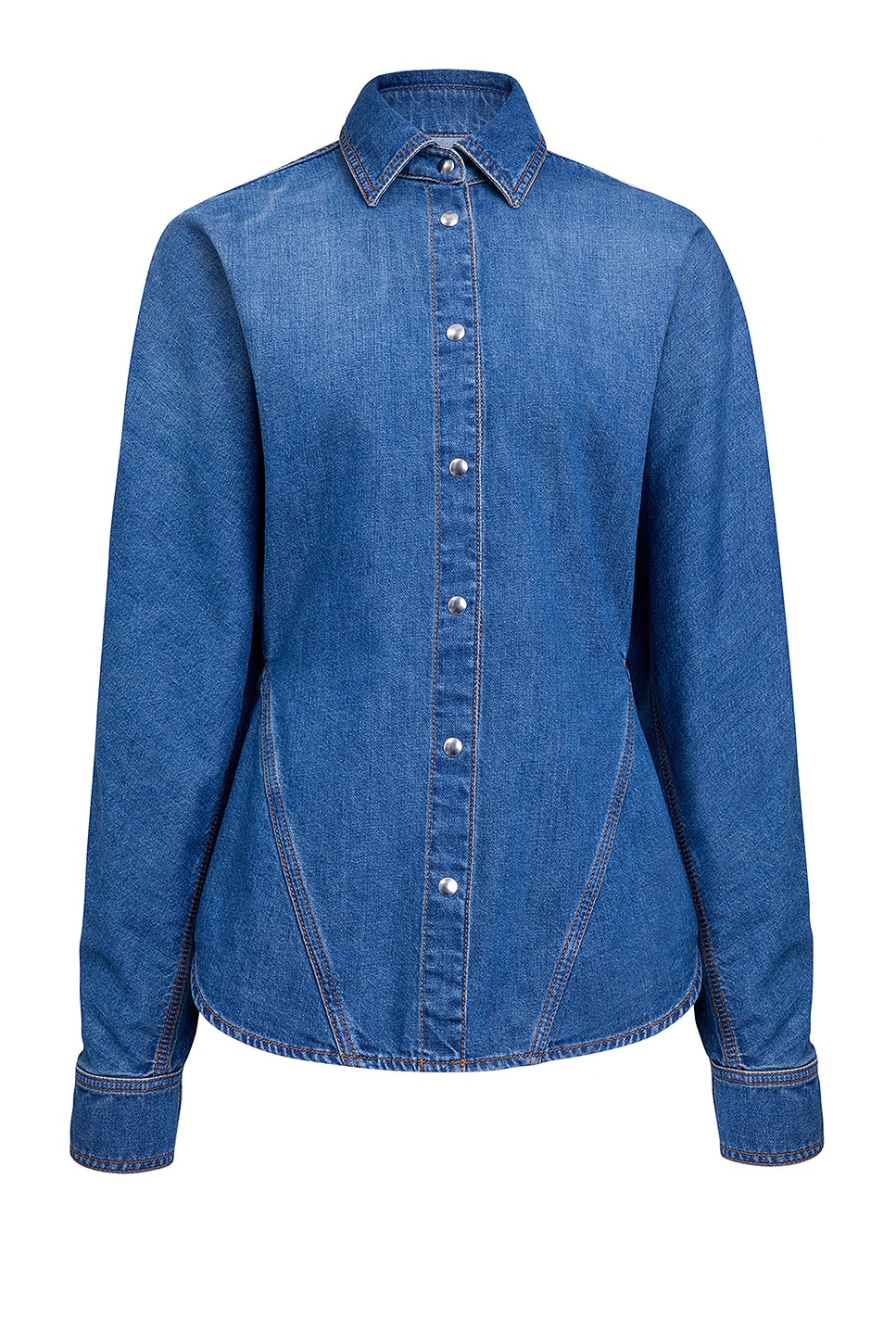 Alaïa Curved Denim Shirt