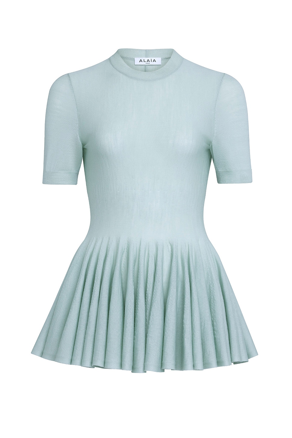 Image 1 of ALAÏA Peplum Top in Vert Amande