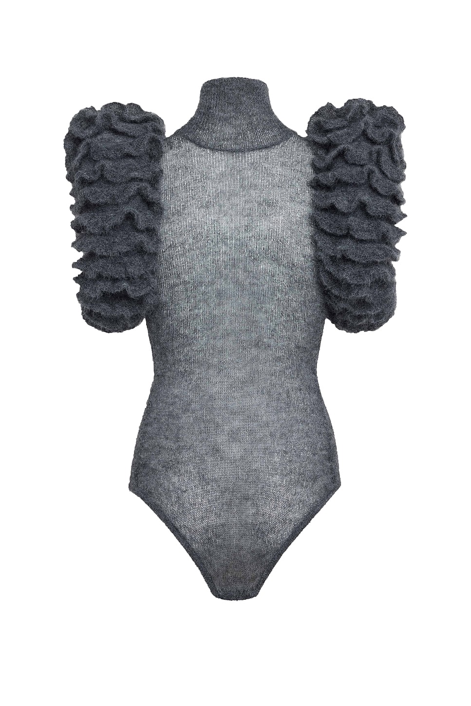 Image 1 of ALAÏA Padded Bodysuit in Gris Chine