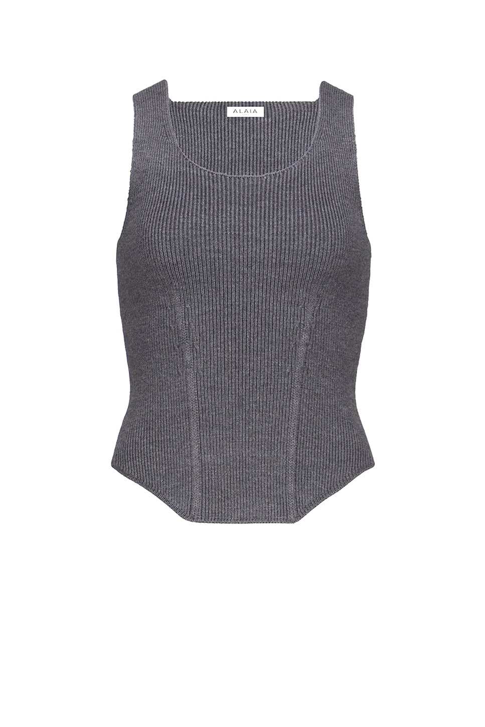 Image 1 of ALAÏA ALAΪA Corset Top in Gris Chine