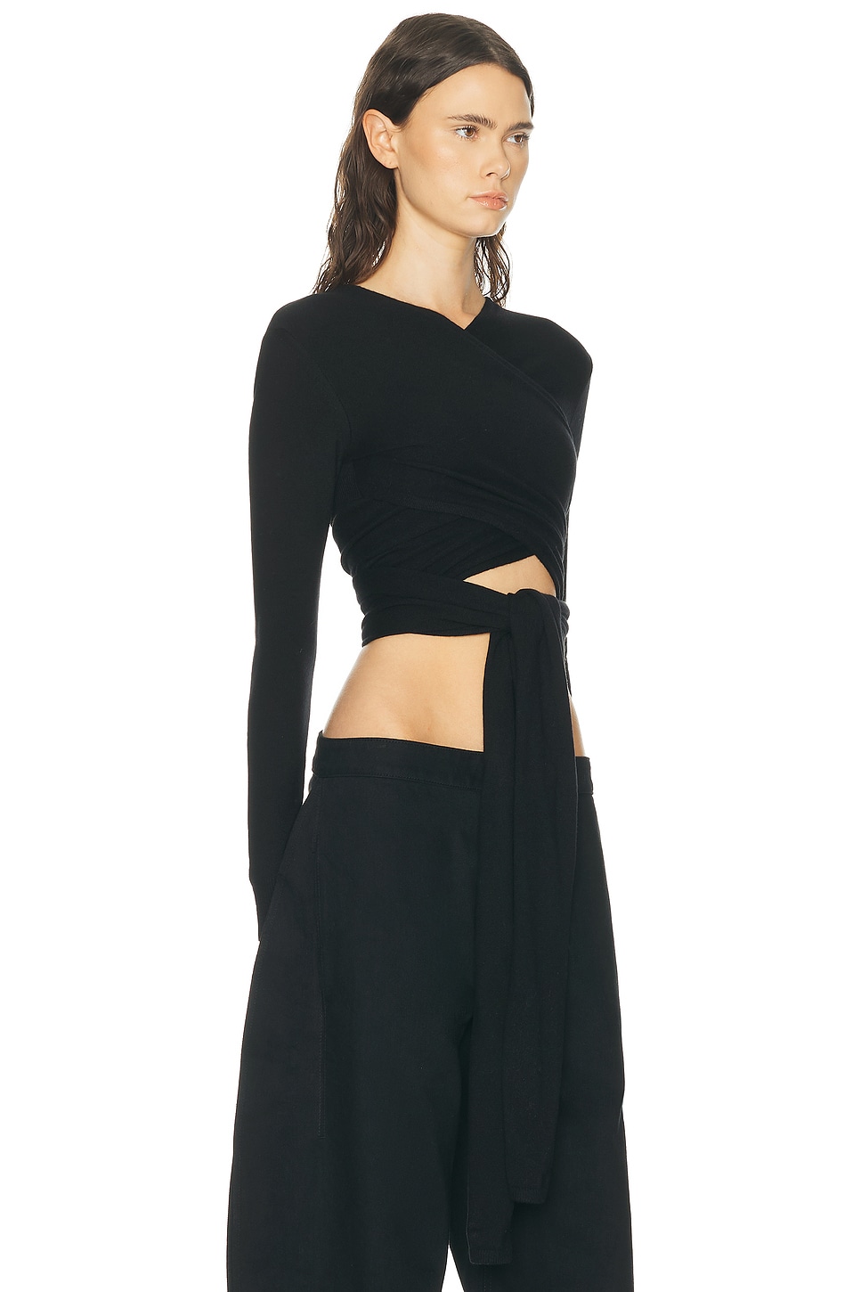Alaïa Alaϊa Wrap Top In Black