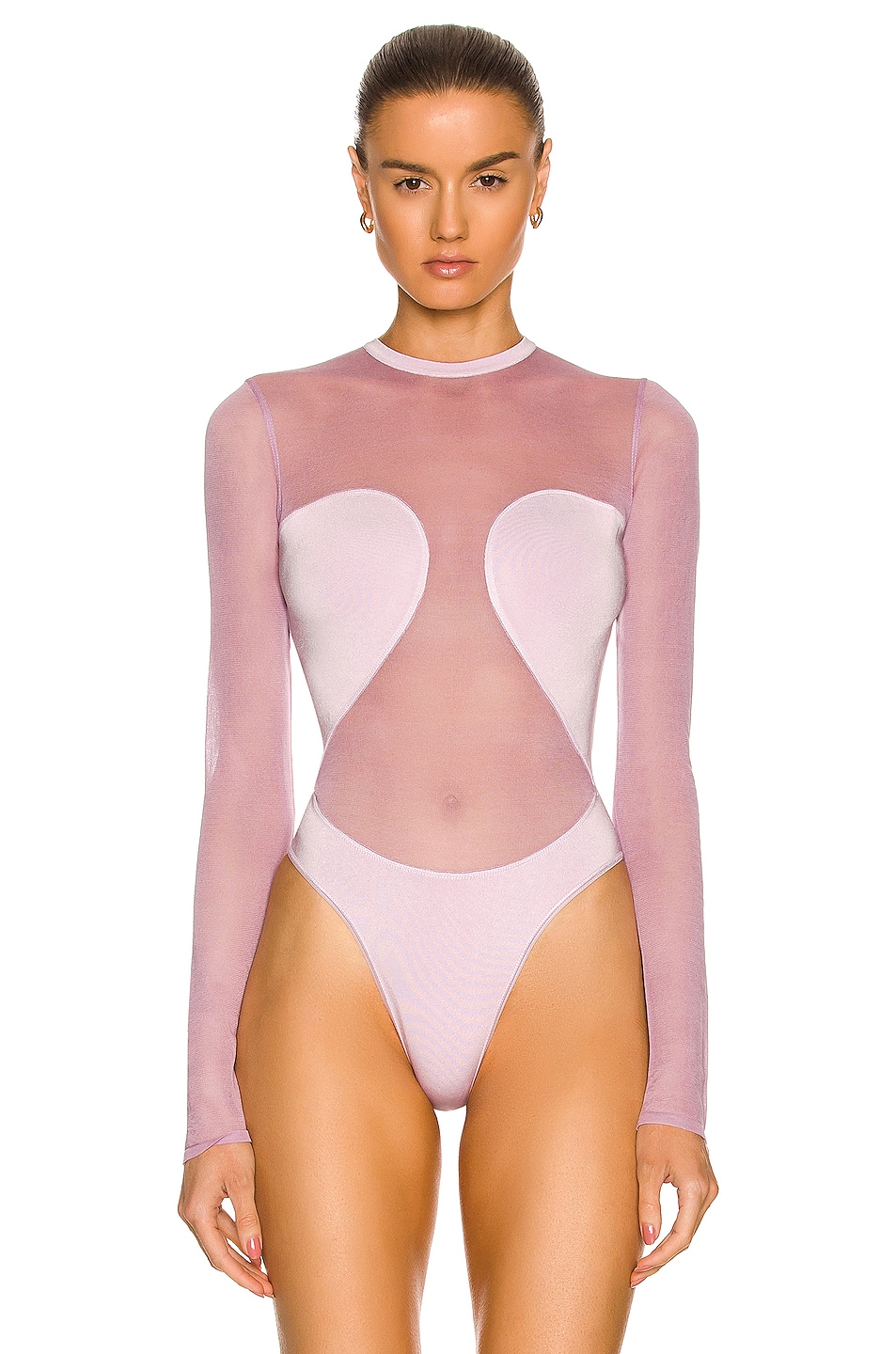 Image 1 of ALAÏA Second Skin Bodysuit in Parme