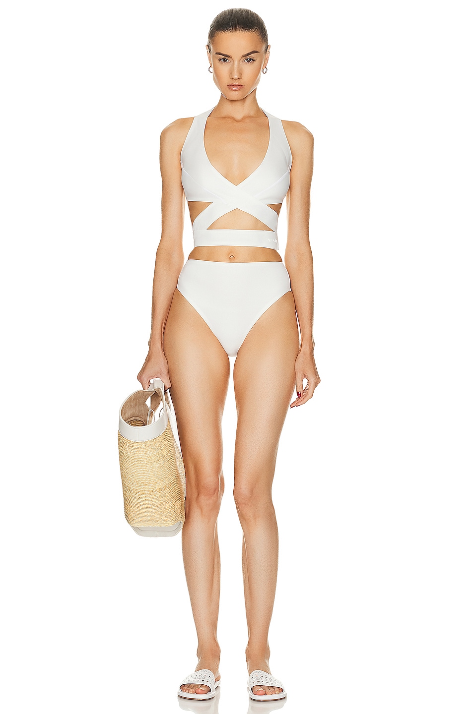 Image 1 of ALAÏA Criss Cross Bikini Set in Blanc