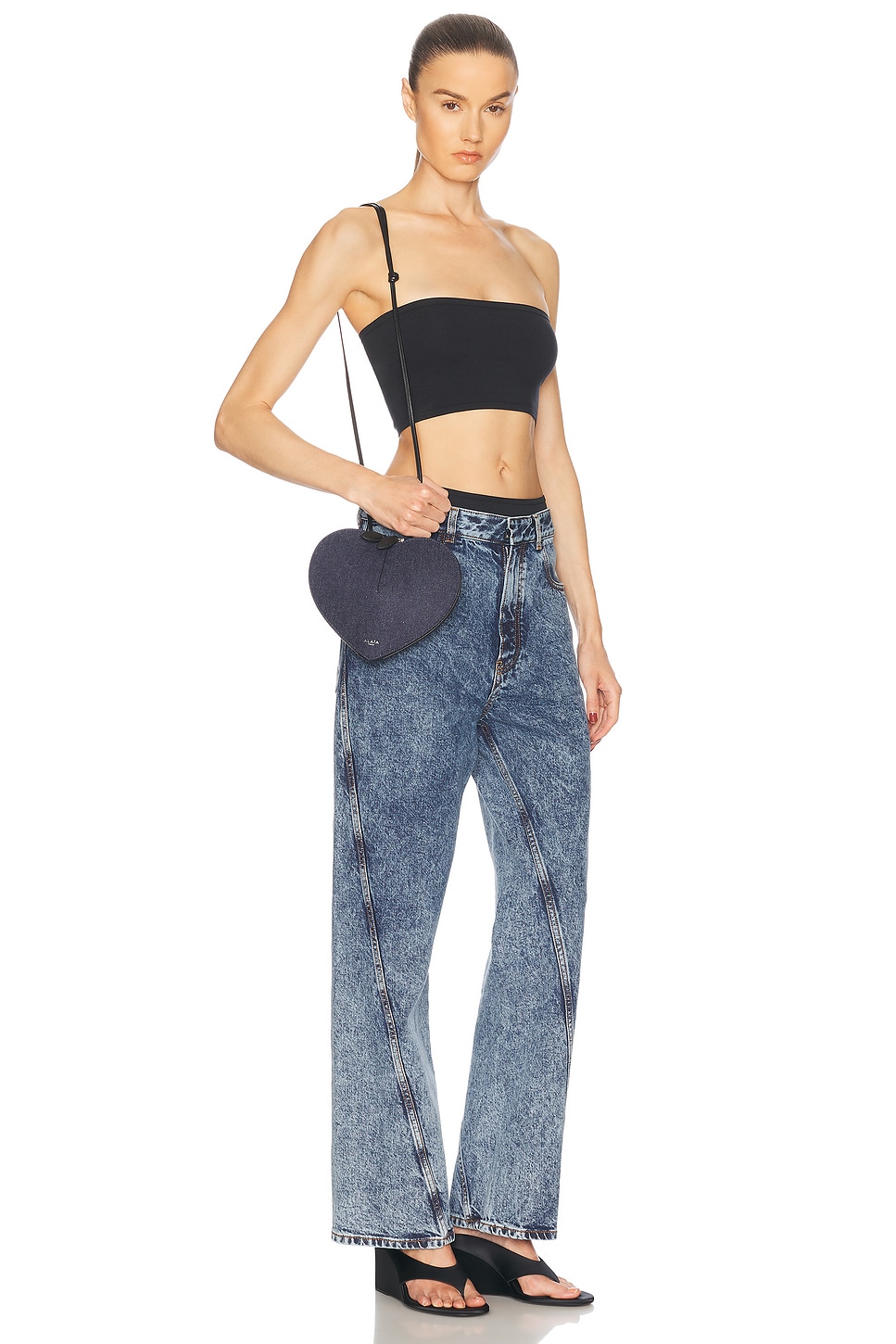Alaïa Le Coeur Bag In Bleu Denim
