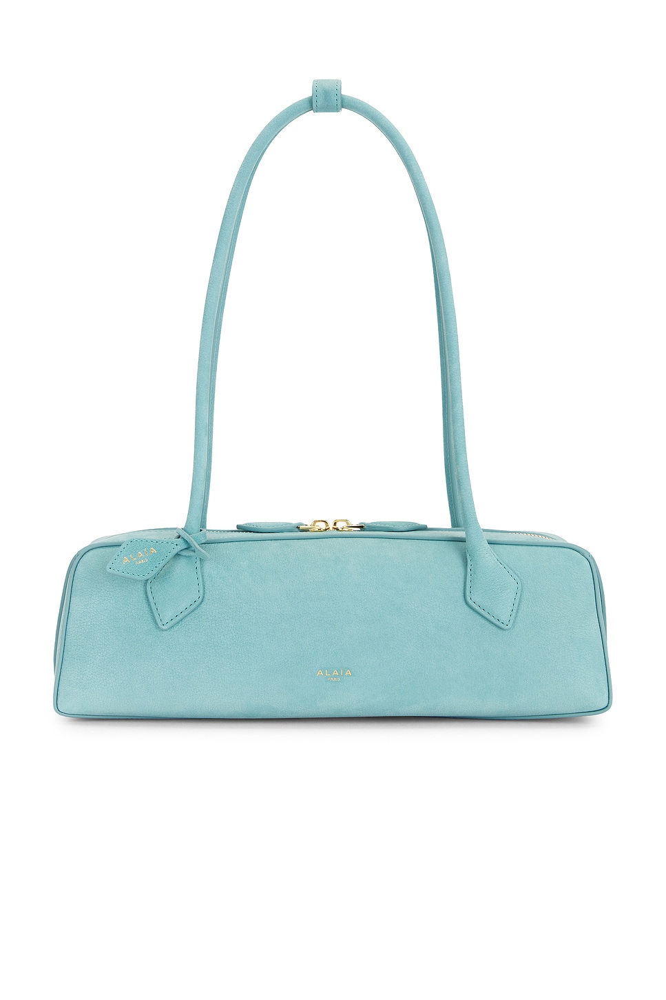 ALAÏA Medium Teckel Nubuck Bag in Teal