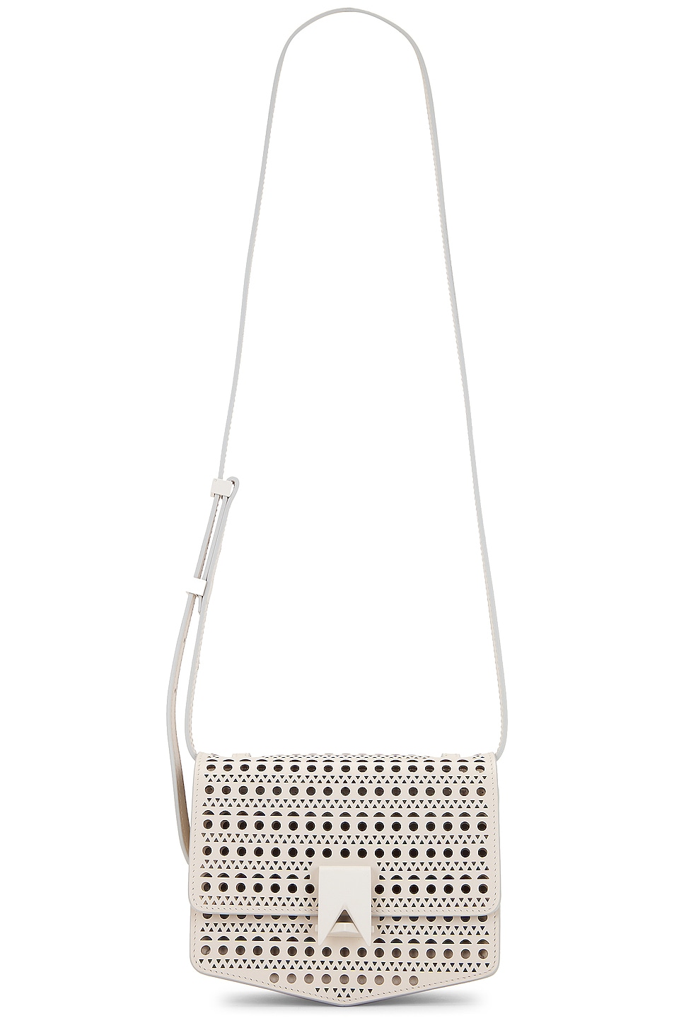 ALAÏA Small Le Papa Shoulder Bag in Ivory