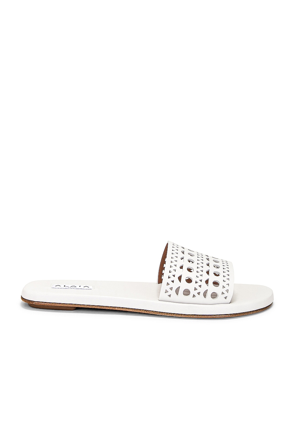 Image 1 of ALAÏA Perforated Flat Sandal in Blanc Casse