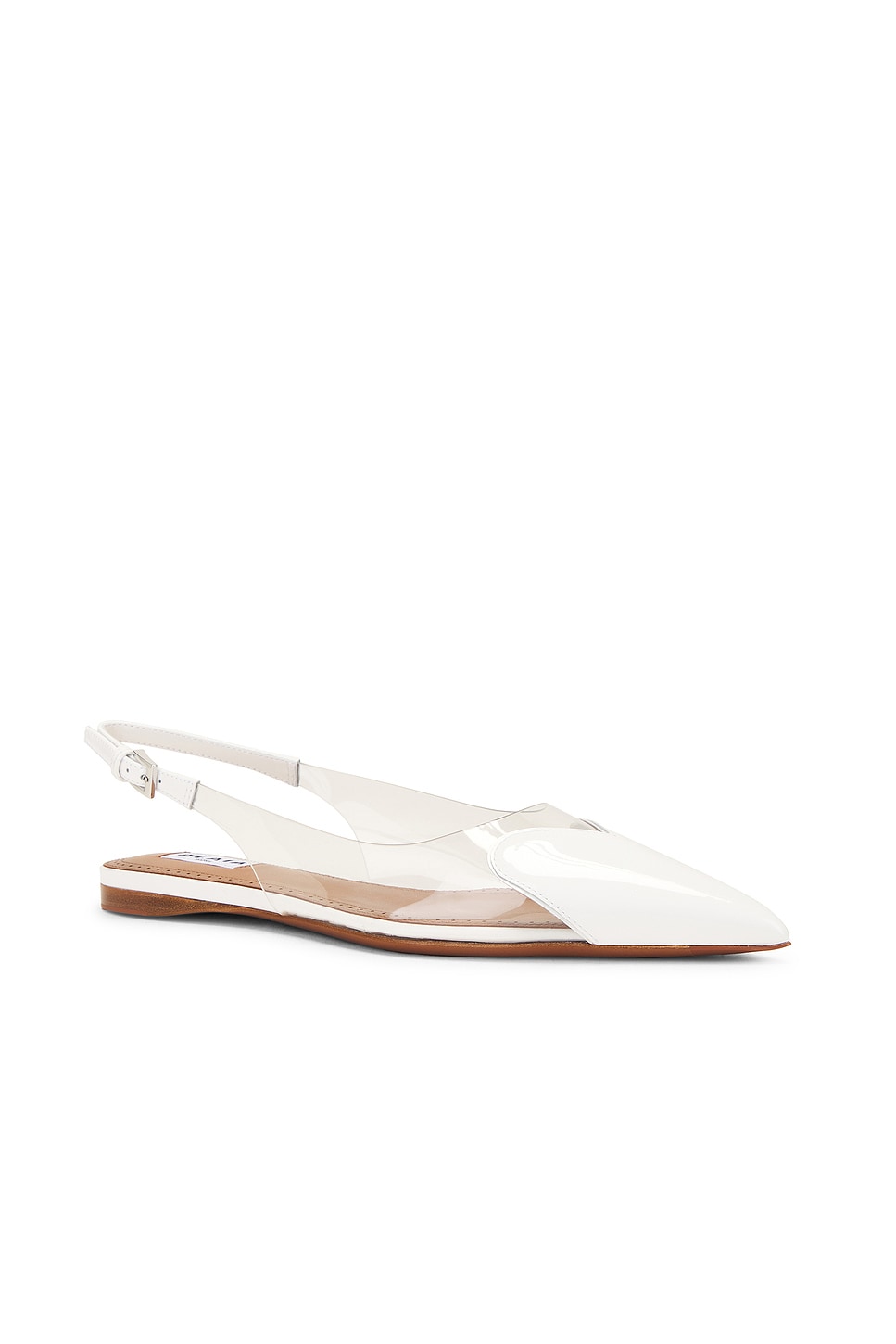 Shop Alaïa Heart Slingback Flat In Blanc Optique