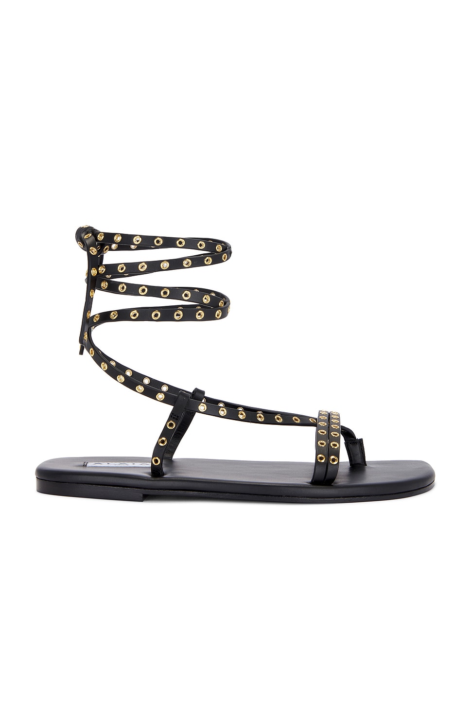 Shop Alaïa Flat Strappy Sandal In Noir