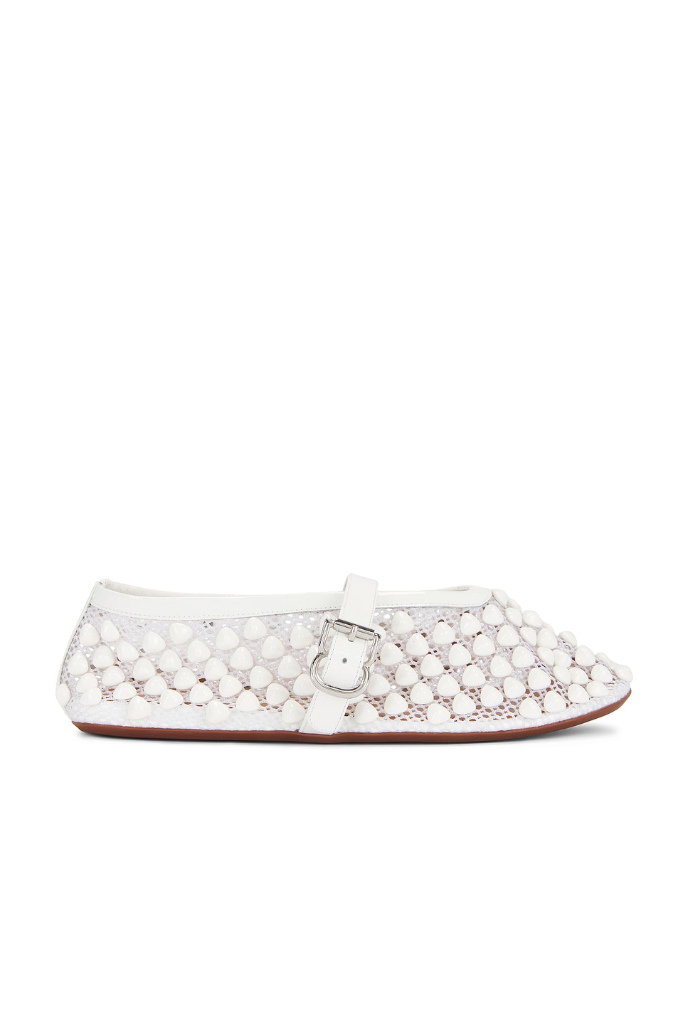 Shop Alaïa Ballet Flat In Blanc Optique