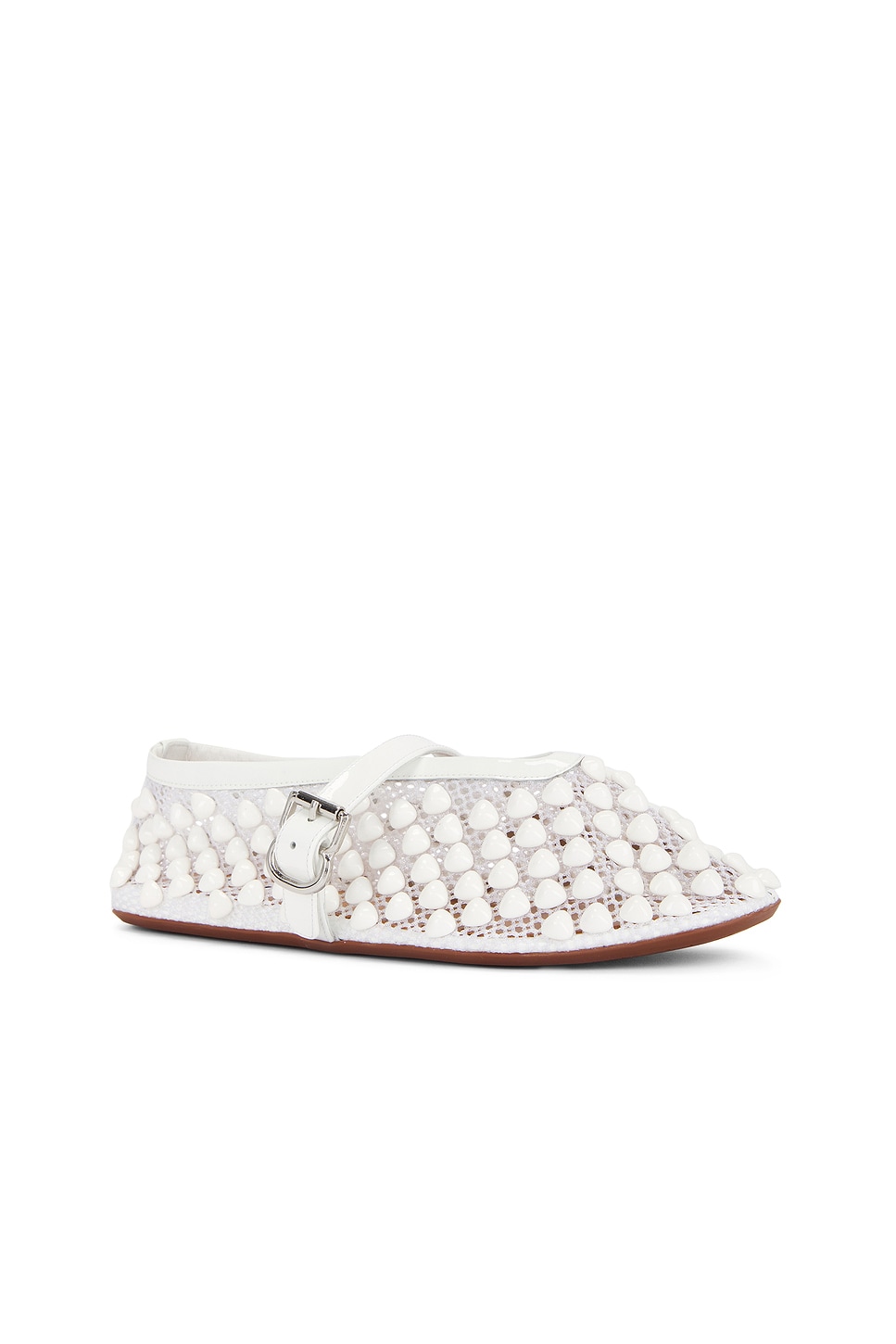 Shop Alaïa Ballet Flat In Blanc Optique