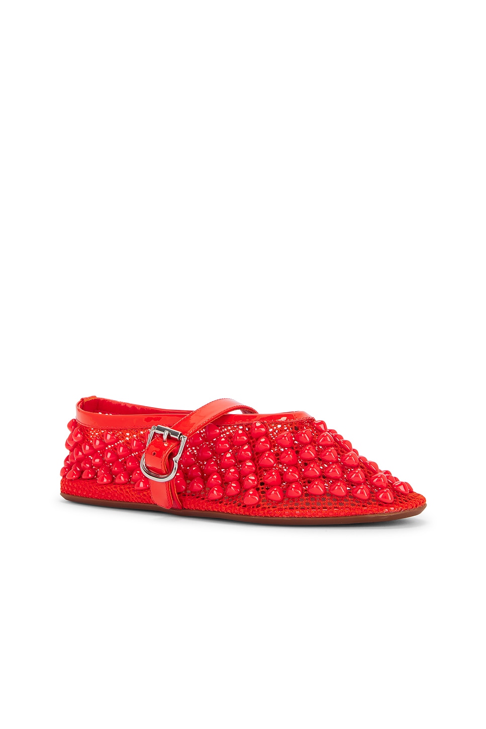 Shop Alaïa Ballet Flat In Orange Sanguine