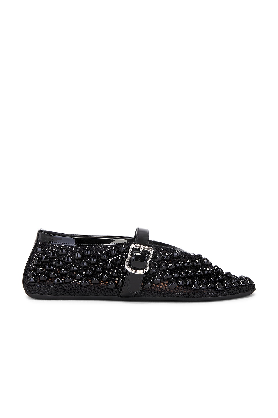 Image 1 of ALAÏA Studded Ballerina Flat in Noir