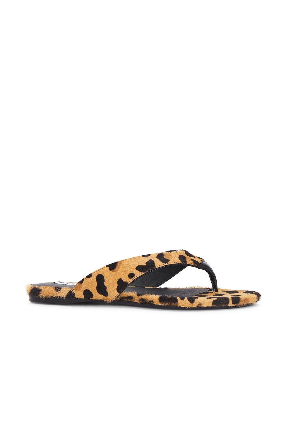 Alaïa Infradito Flat Mules In Leopard Calf Hair In Brown