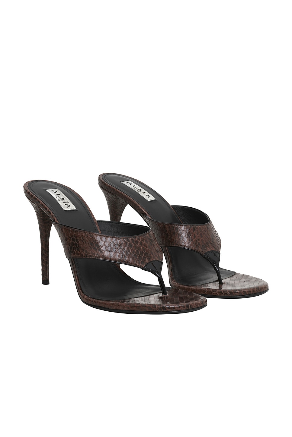 Image 1 of ALAÏA Mule Sandal in Brun Fonce