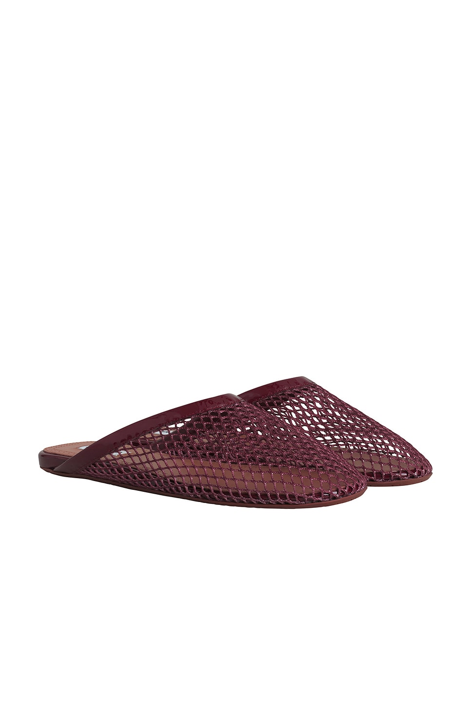 Image 1 of ALAÏA ALAΪA Flat Mule in Rouge Grenat