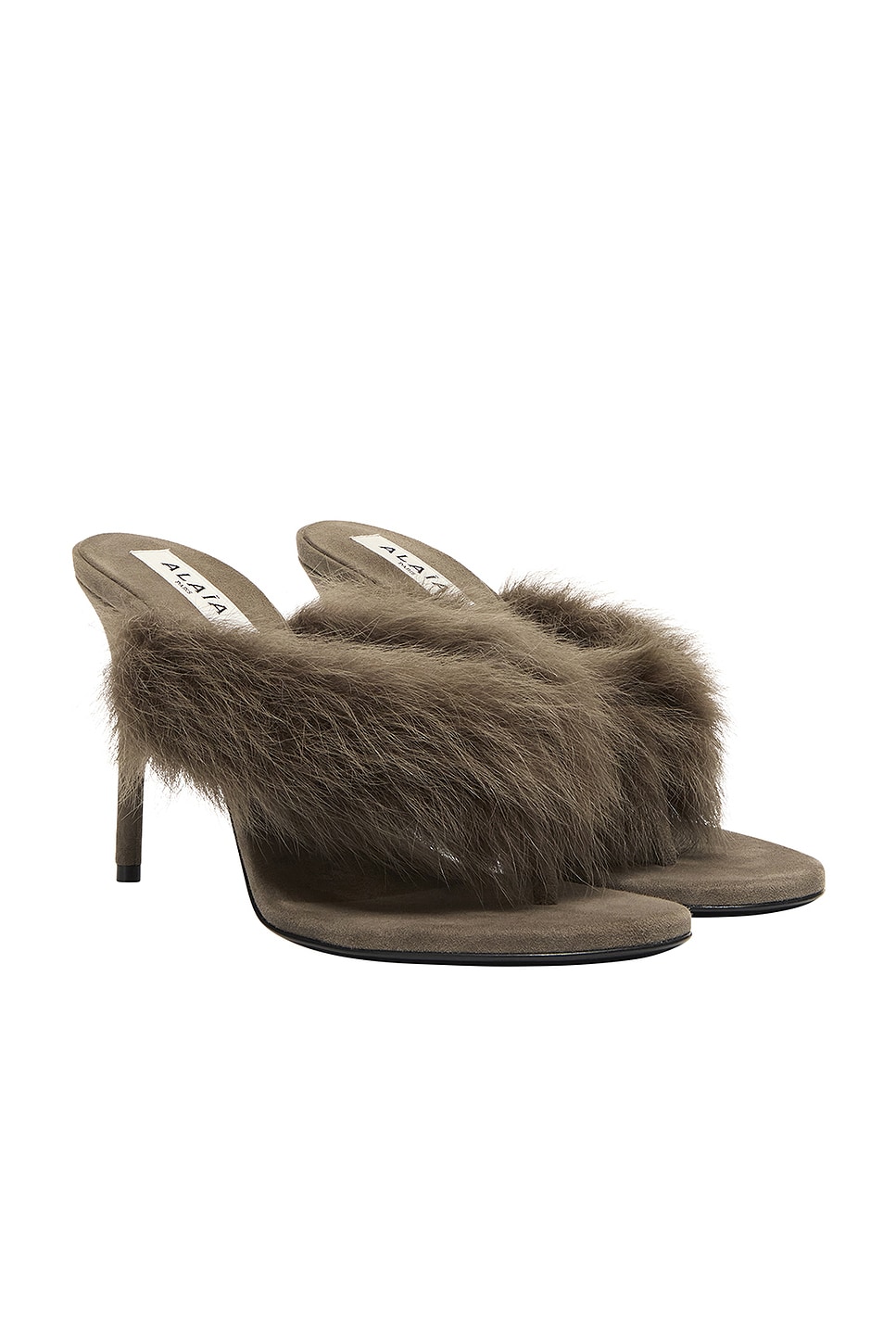 Image 1 of ALAÏA Thong Mule in Taupe