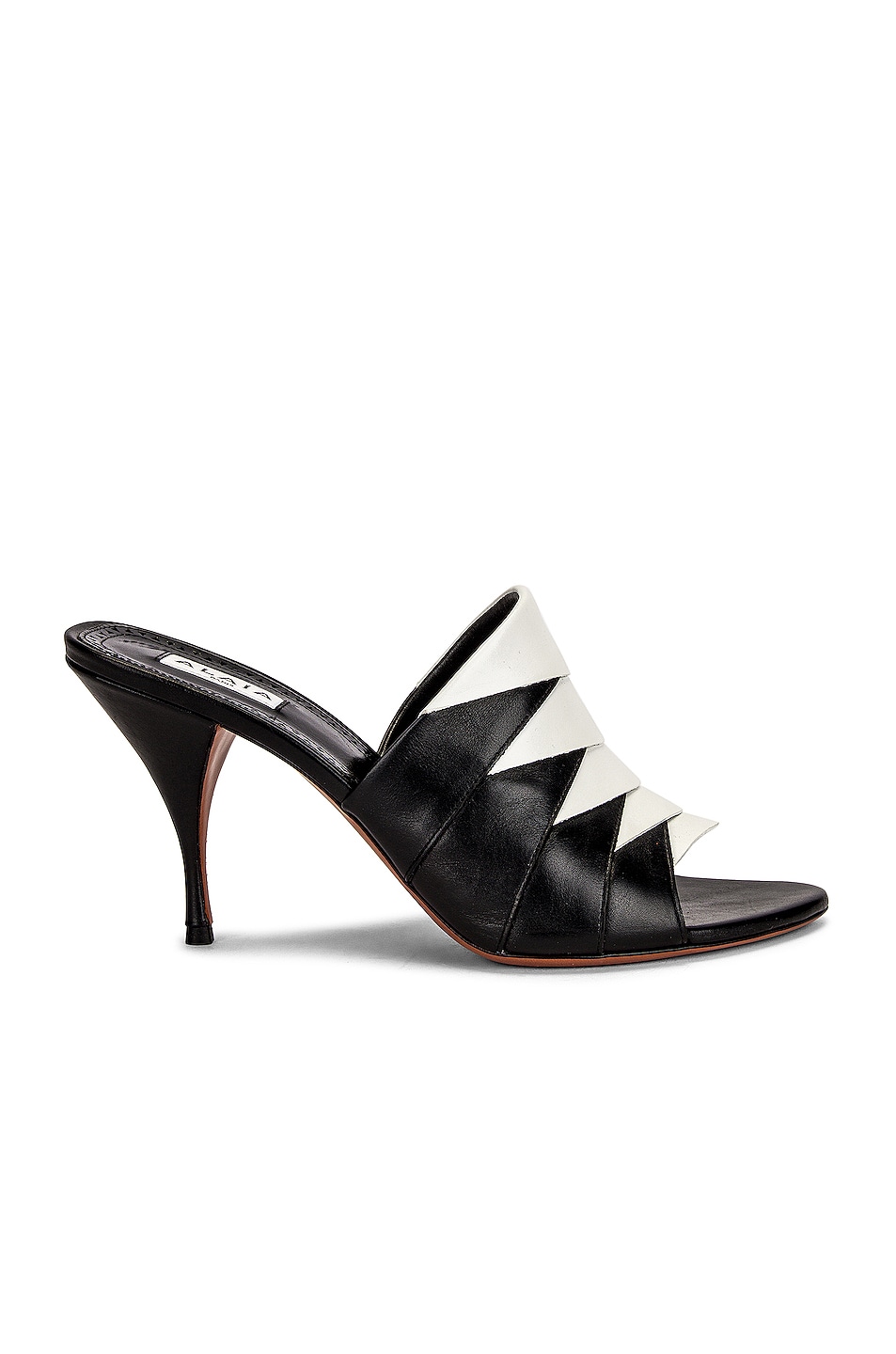 Image 1 of ALAÏA Leather Mules in Noir & Blanc