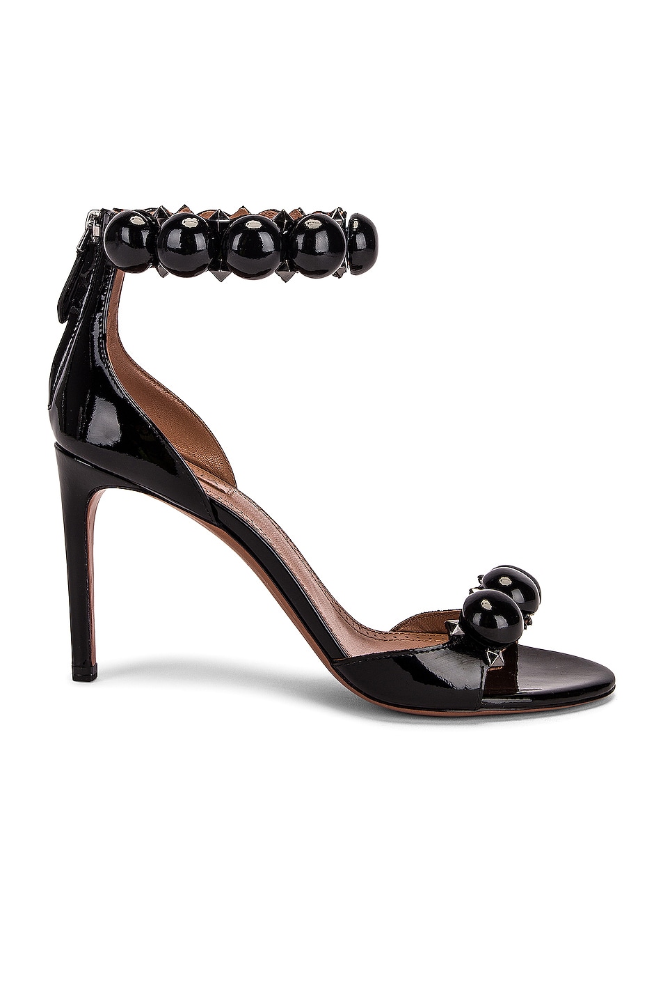 Image 1 of ALAÏA La Bombe Ankle Bracelet Sandals in Noir