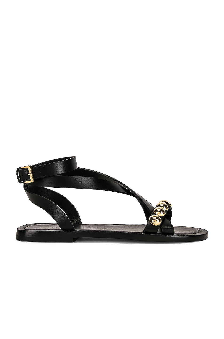 Image 1 of ALAÏA Flat Ankle Strap Sandals in Noir