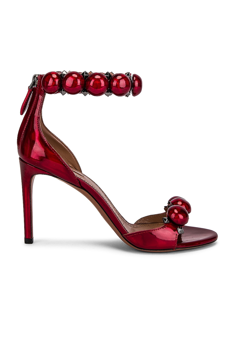 Image 1 of ALAÏA La Bombe Ankle Bracelet Sandals in Reflex Rouge