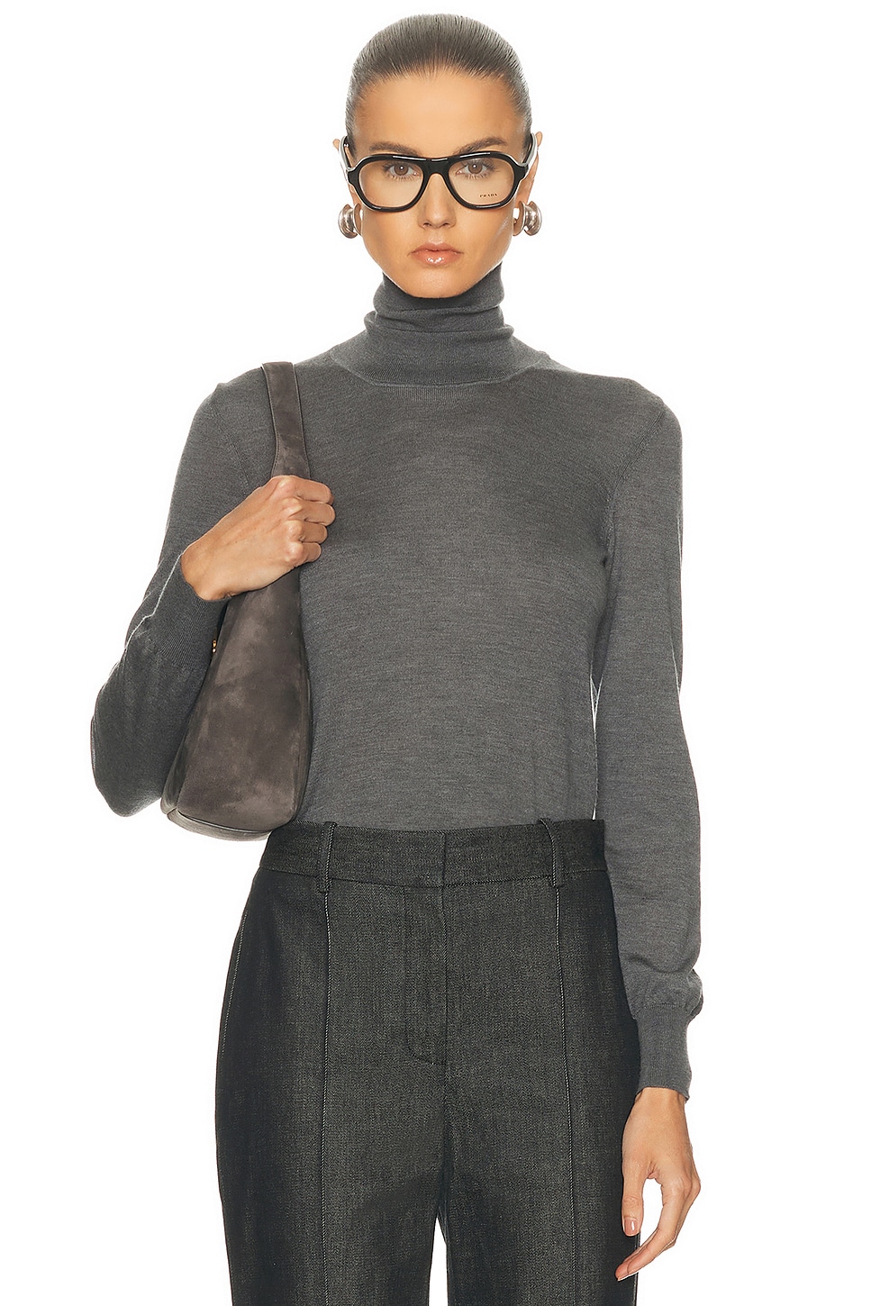 Image 1 of Adam Lippes Eve Sweater in Heather Grey