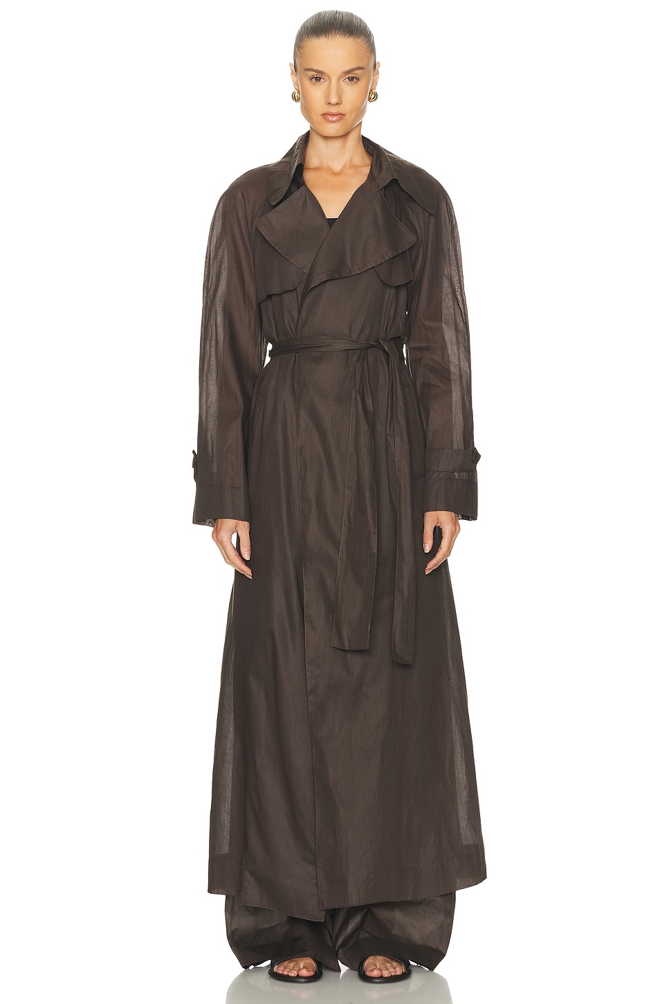 Image 1 of Adam Lippes Jupiter Trench Coat in Ebony