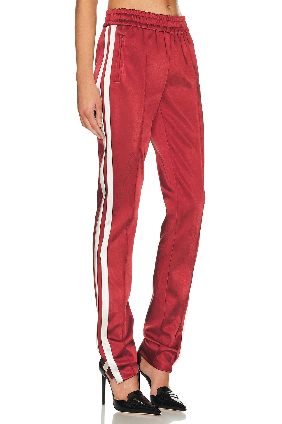 Image 1 of Adam Lippes Nozomi Pant in Oxblood & Magenta