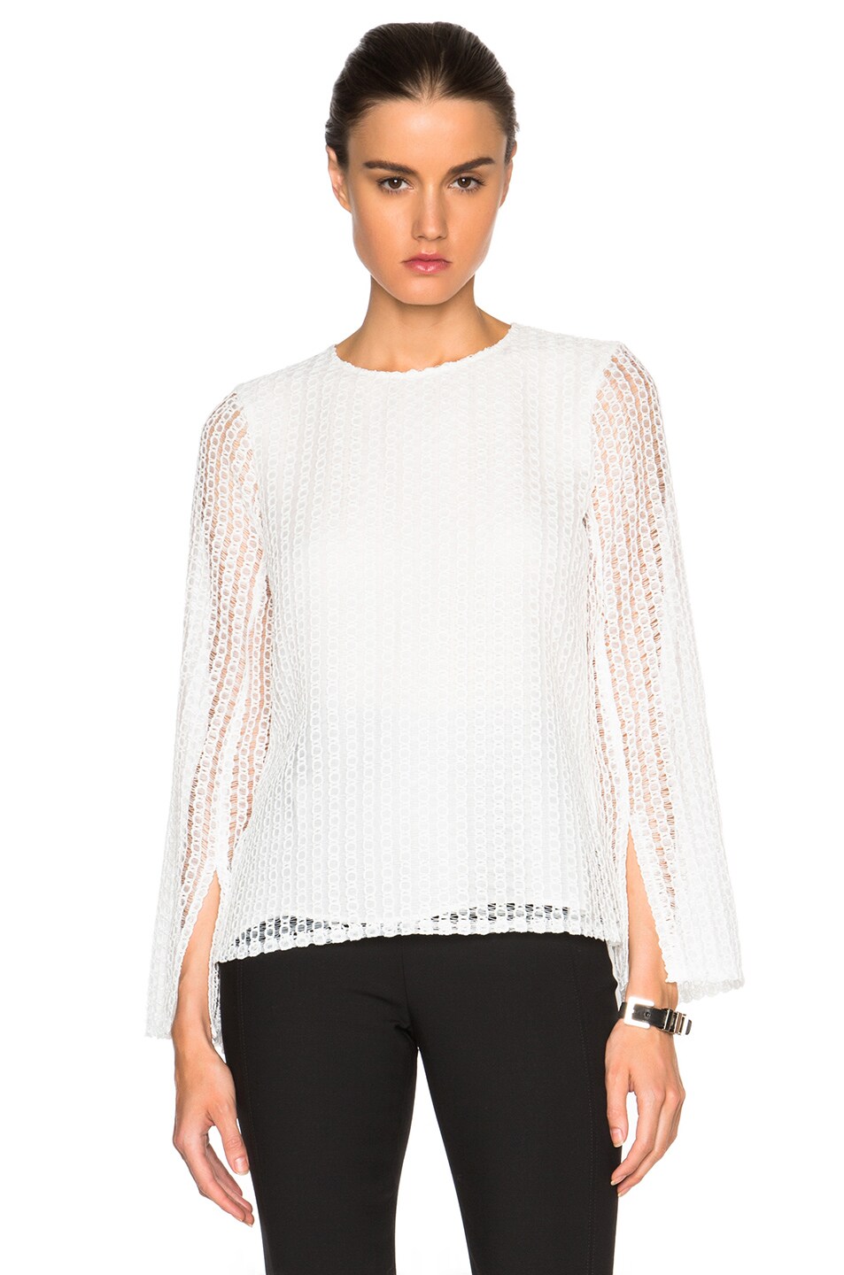 Image 1 of Adam Lippes Bell Sleeve Top in White