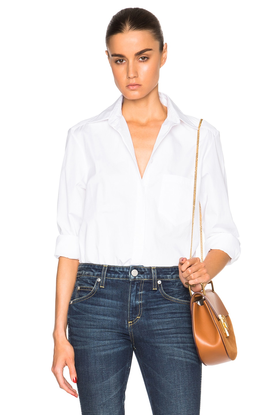 Image 1 of ALIX NYC Howard Button Up Bodysuit in White
