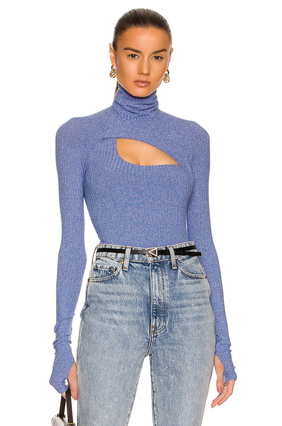 Image 1 of ALIX NYC Carder Bodysuit in Chambray