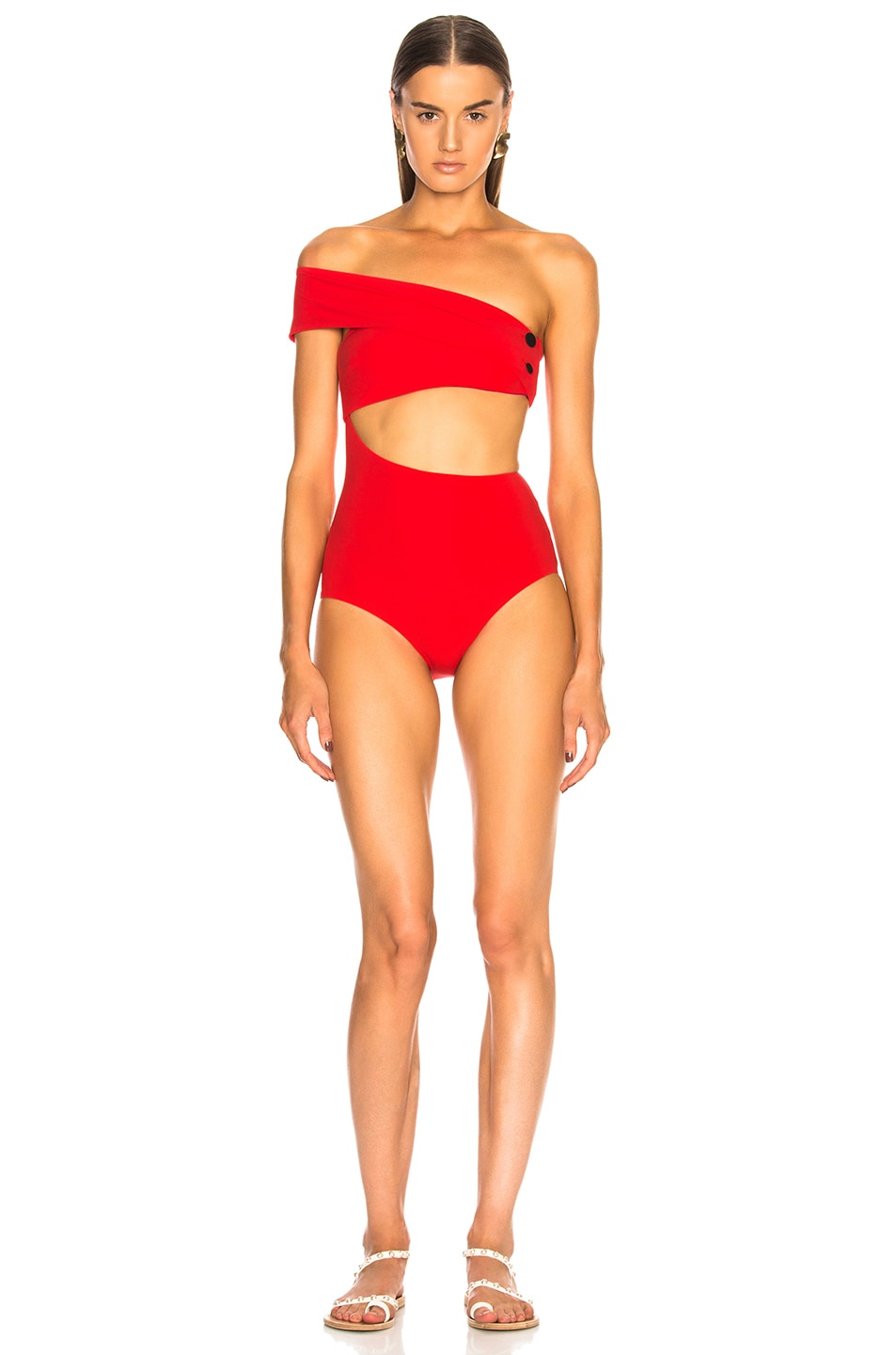 Image 1 of ALIX NYC Shelborne Swimsuit in Magenta & Red