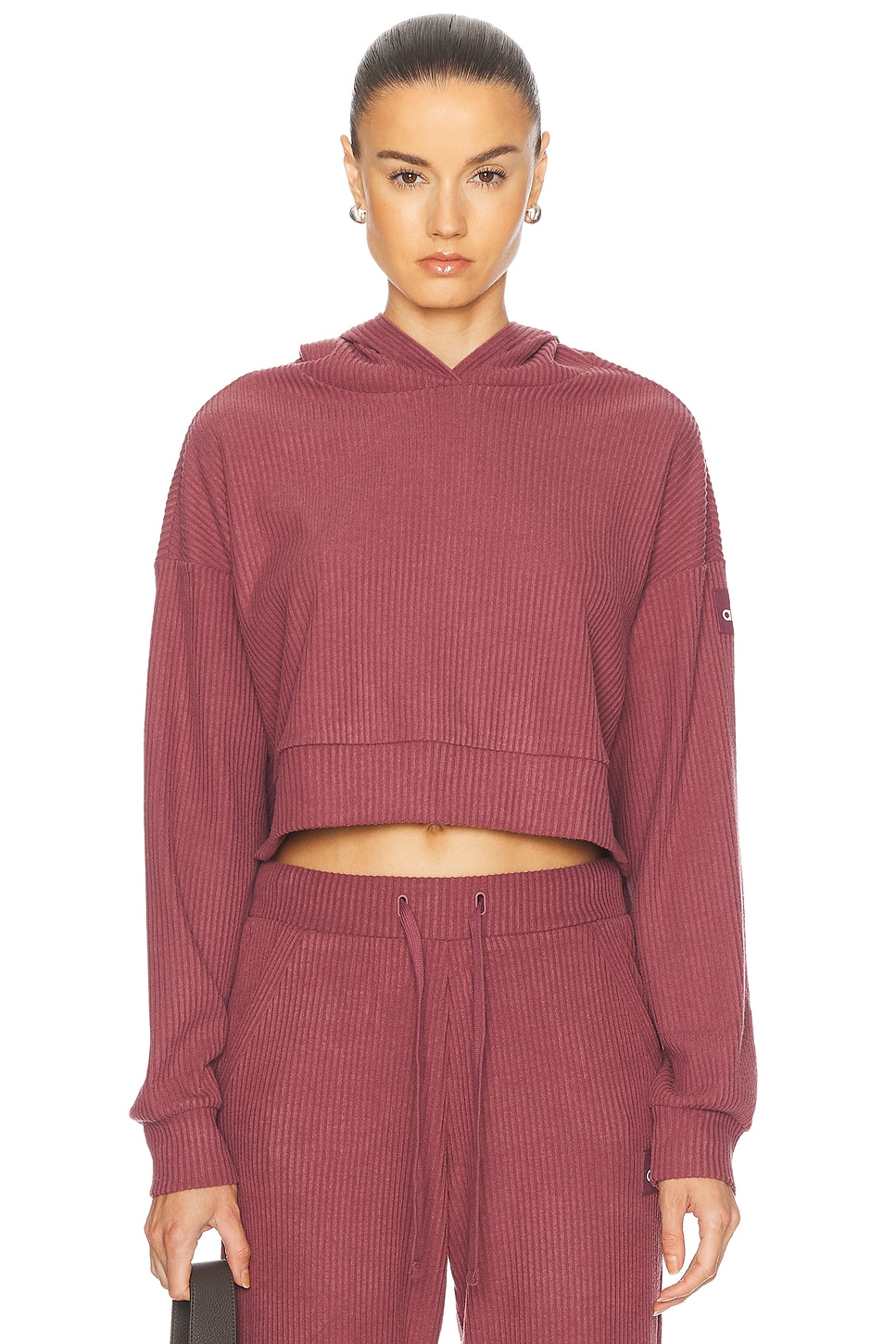 Image 1 of alo Muse Hoodie in Burgundy Truffle Heather