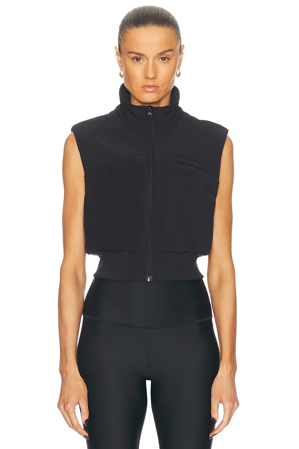 Polar Fleece Wintry Mix Vest in Black