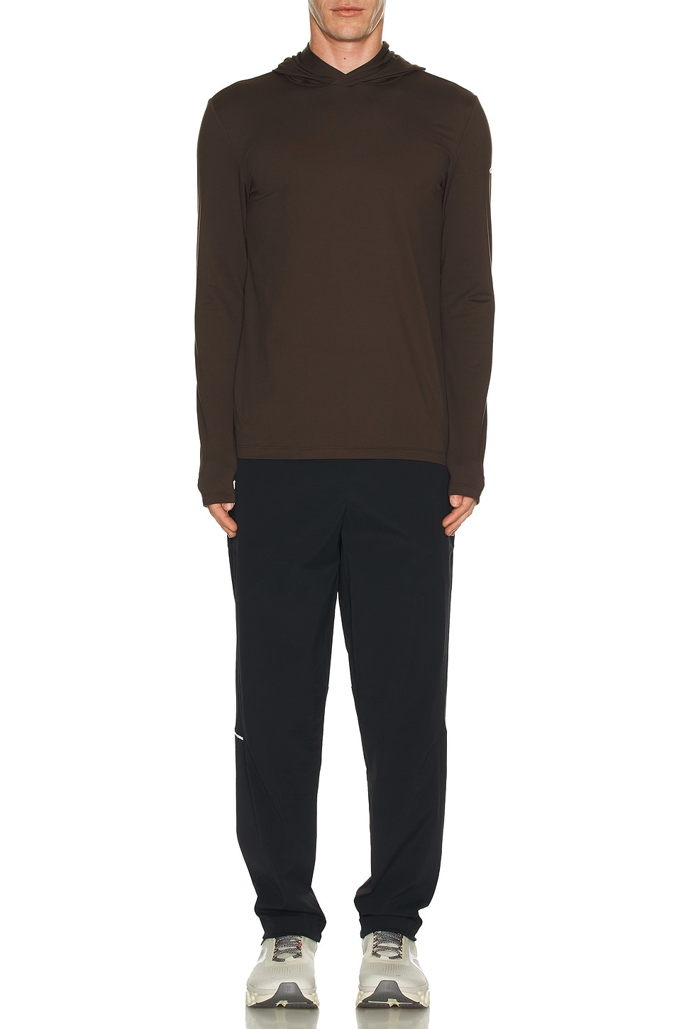 Image 1 of alo Conquer Reform Long Sleeve With Hood in Espresso