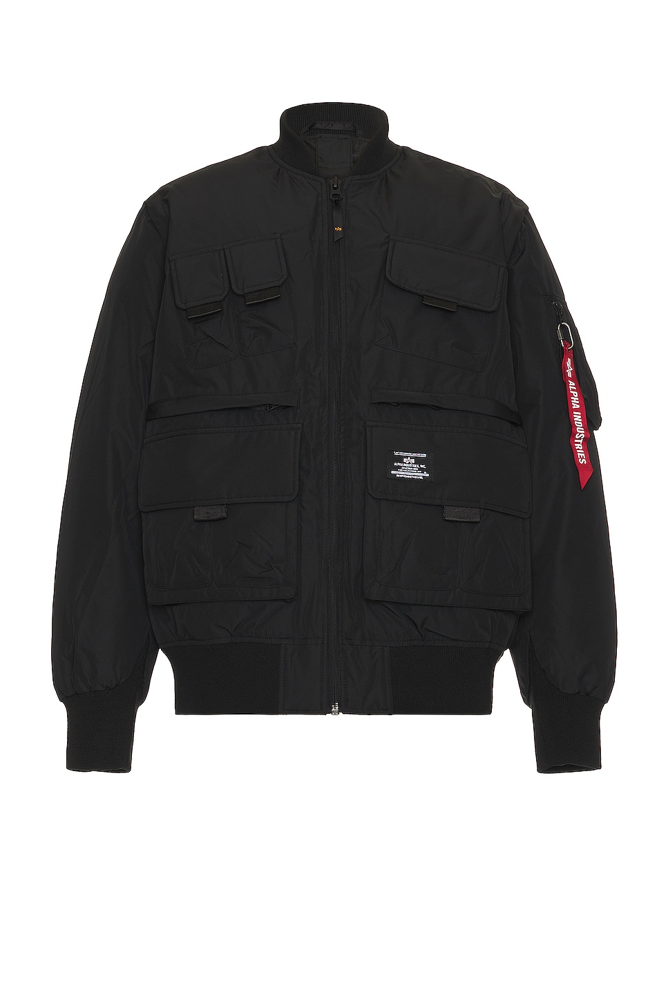 Multi Pocket Flight Jacket in Black