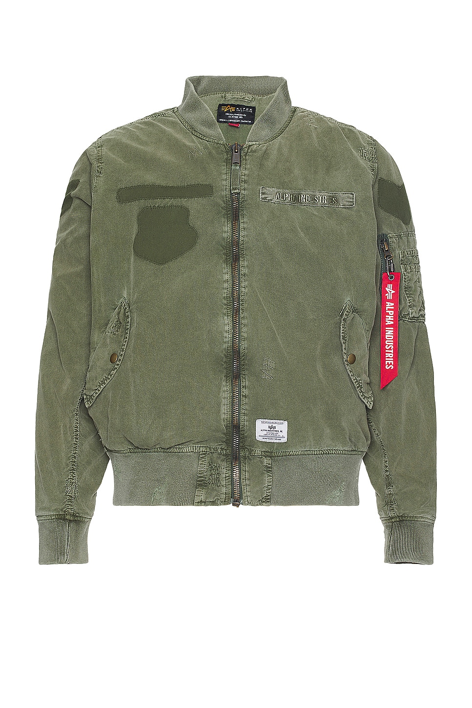 Image 1 of ALPHA INDUSTRIES L-2b Rip And Repair Flight Jacket in Og-107 Green