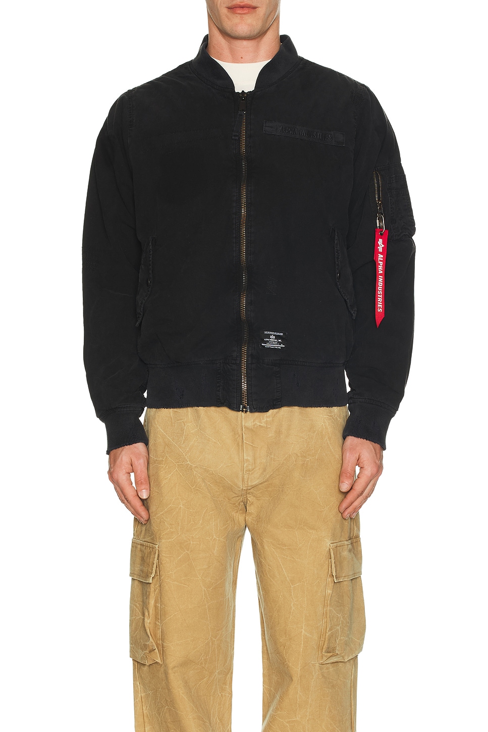 Image 1 of ALPHA INDUSTRIES L-2B Rip And Repair Flight Jacket in Black