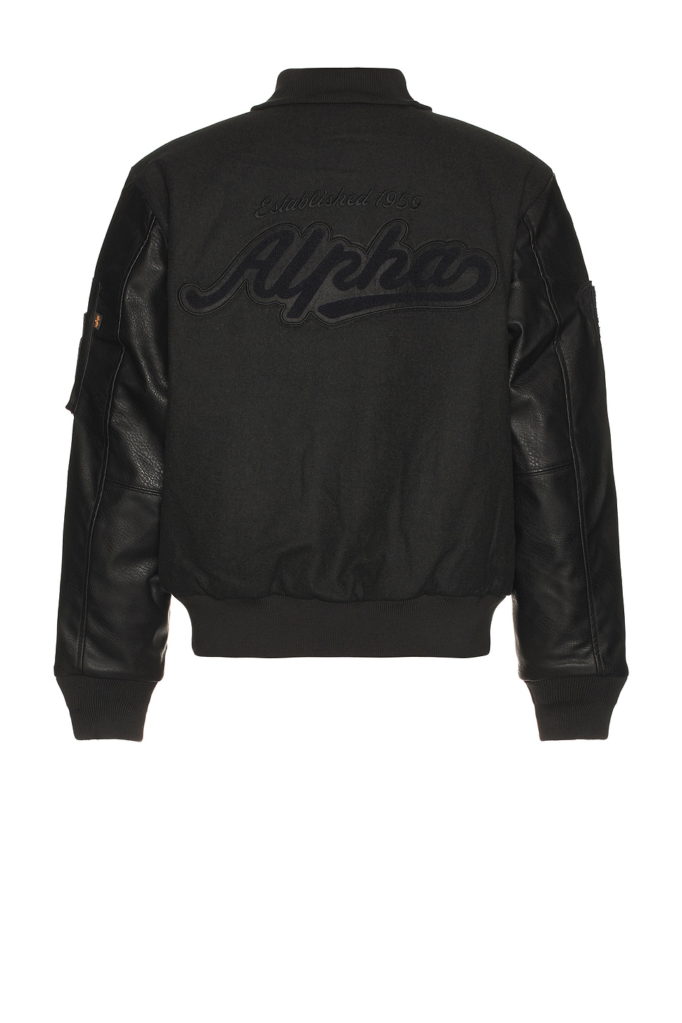 Image 1 of ALPHA INDUSTRIES Letterman Jacket in Black