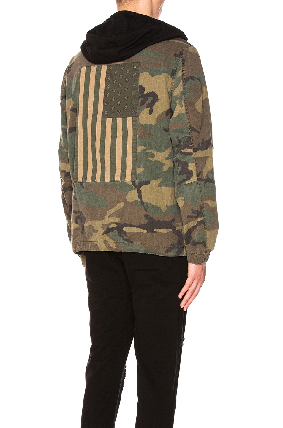 Image 1 of ALPHA INDUSTRIES Fortitude Americana Field Coat in Woodland Camo & Black
