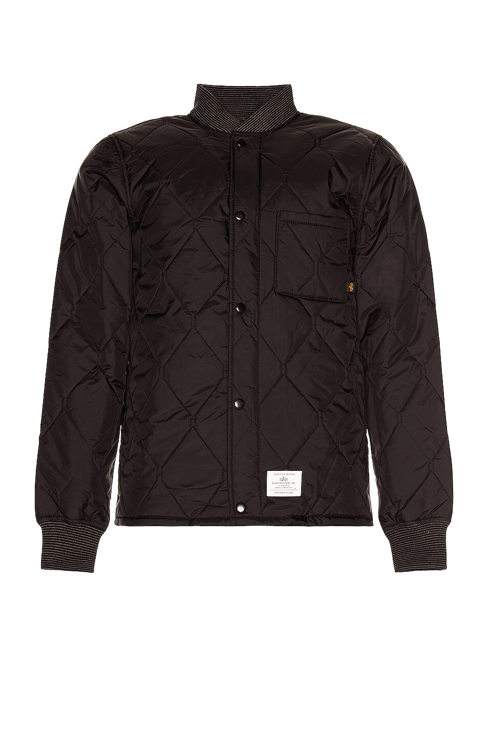 Image 1 of ALPHA INDUSTRIES Quilted Utility Jacket in Black