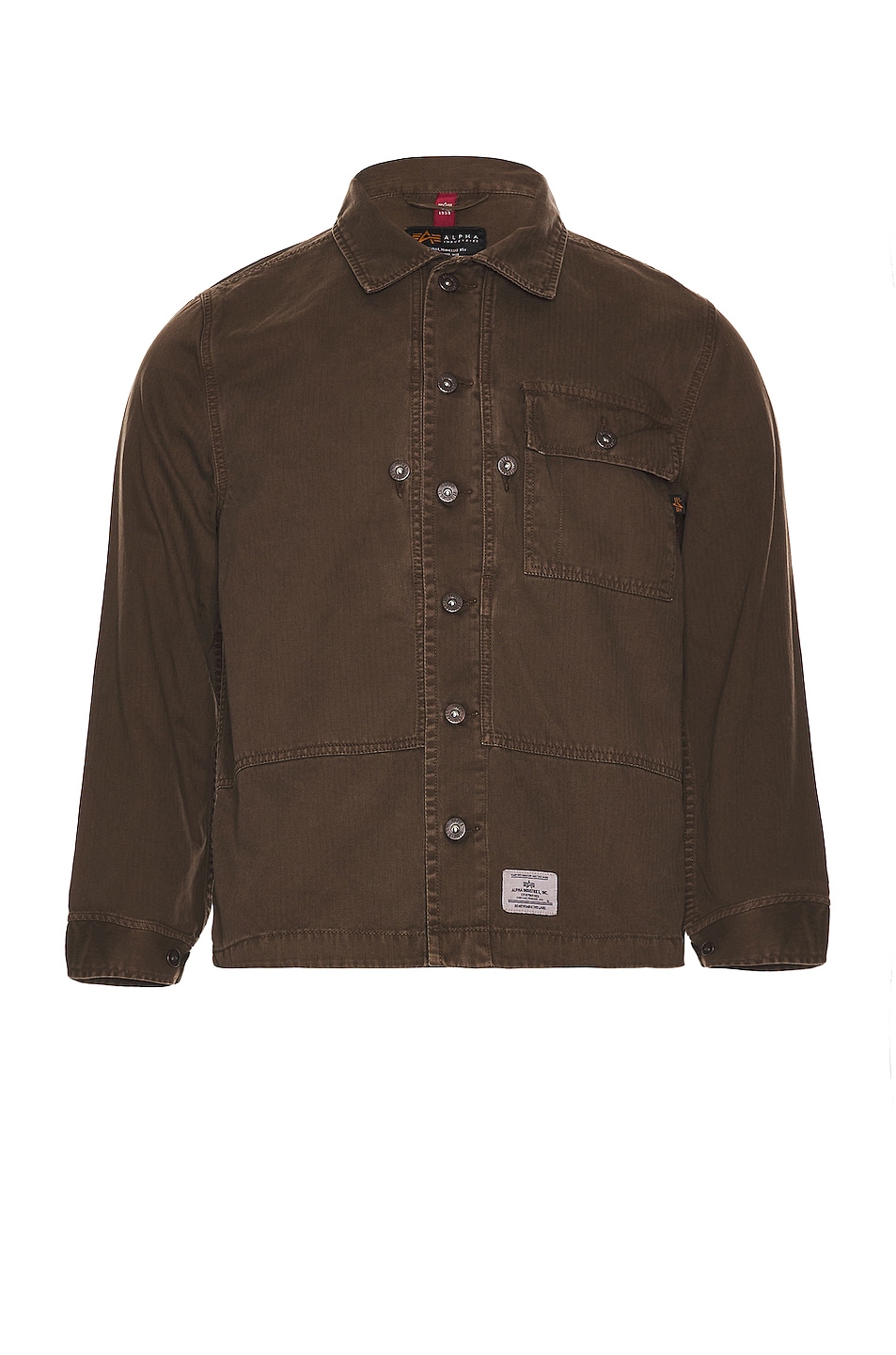 Image 1 of ALPHA INDUSTRIES P44 Mod Shirt Jacket in Vintage Brown