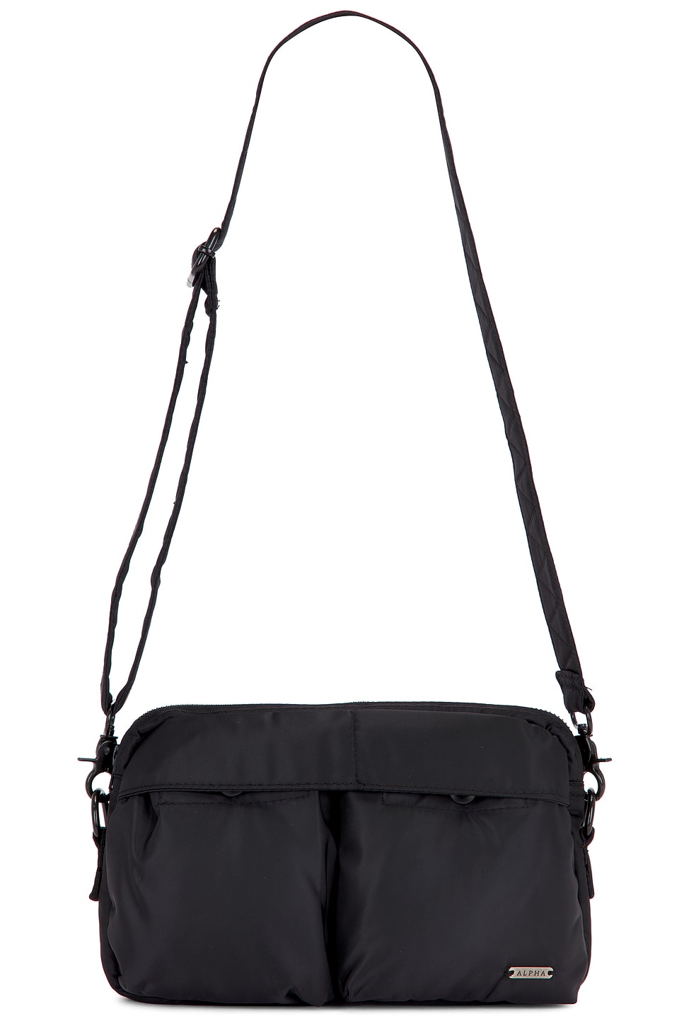 Nylon Messenger Bag in Black