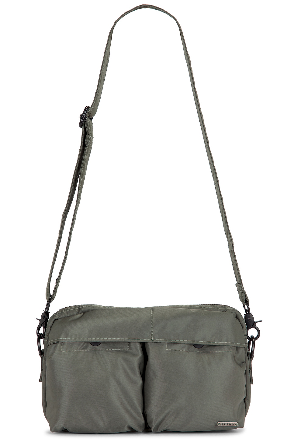 Nylon Messenger Bag in Grey