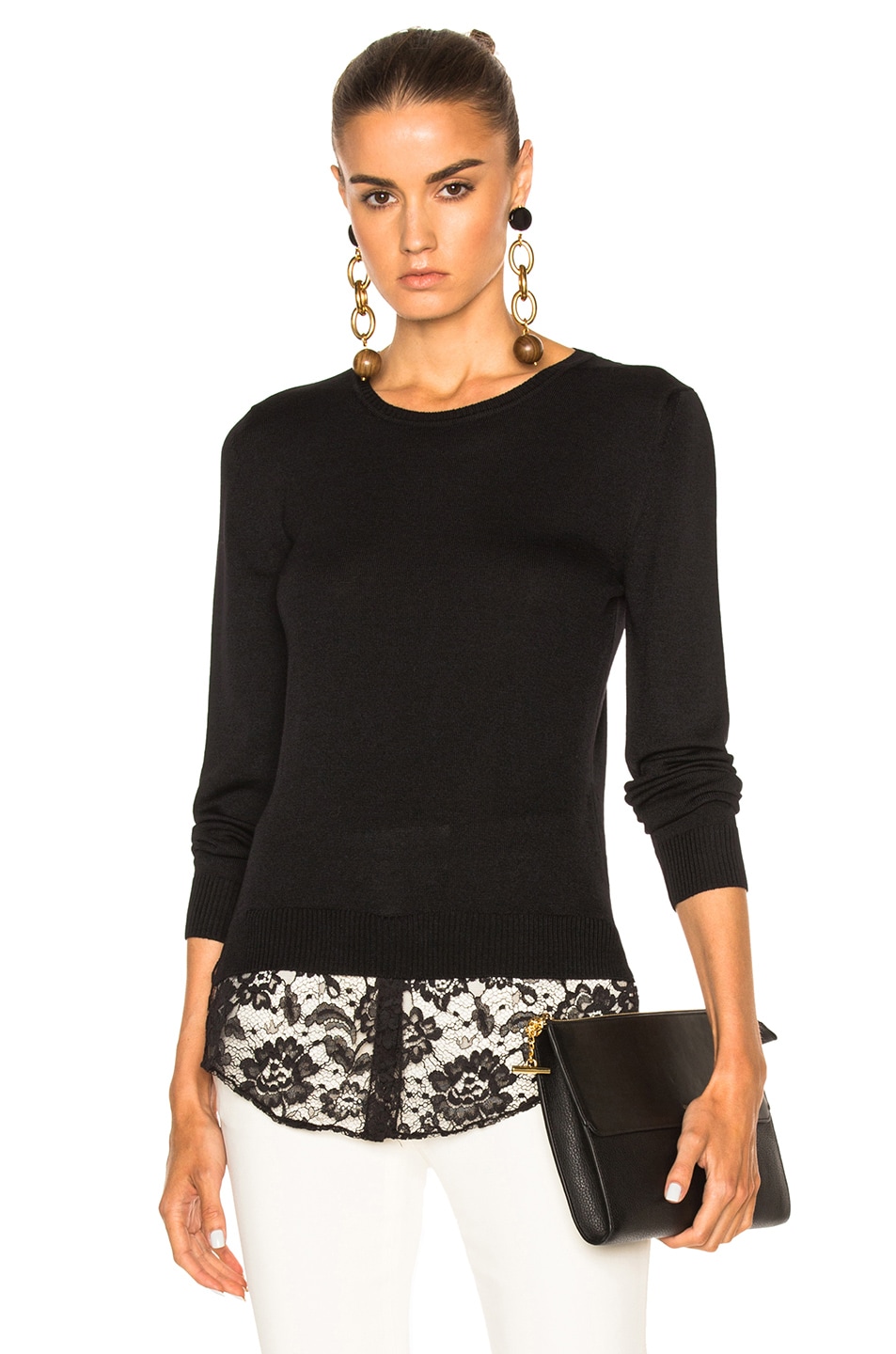Image 1 of Altuzarra Walkaloosa Sweater with Lace in Black
