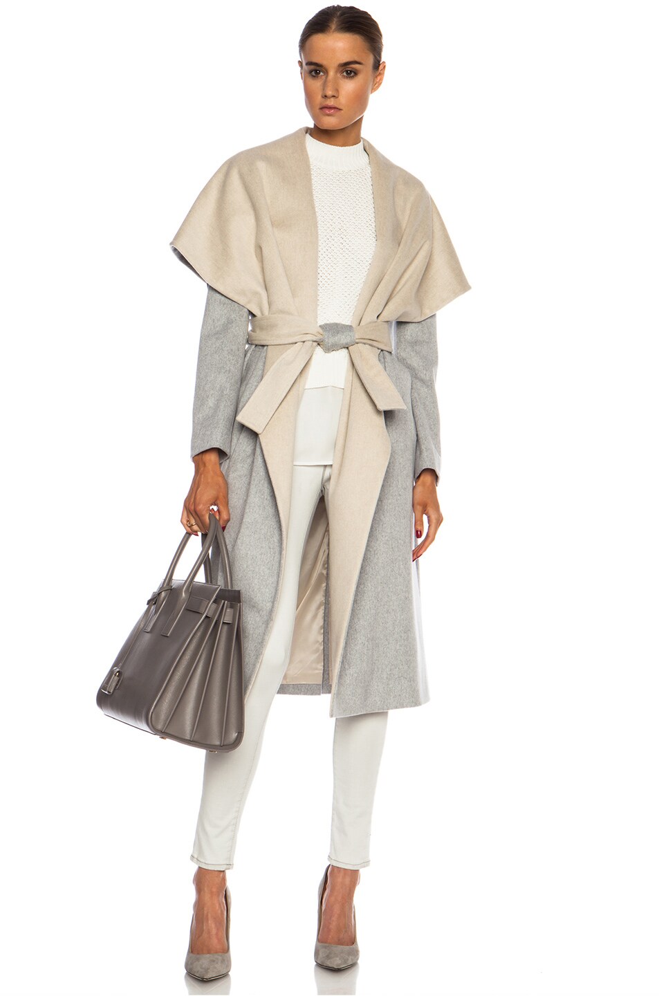Image 1 of Altuzarra Falabella Wrap Wool Overcoat in Grey