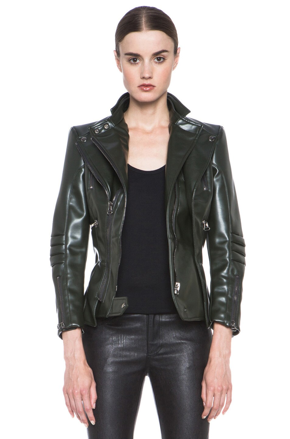 Image 1 of Altuzarra Spring Polyurethane-Blend Leather Jacket in Green