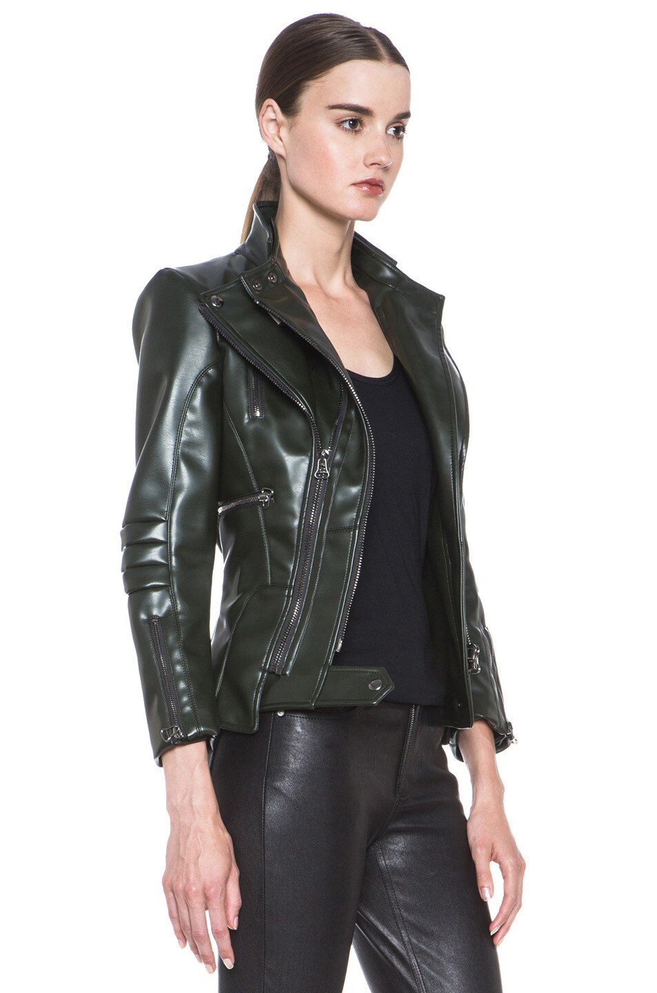 Altuzarra Spring Polyurethane Blend Leather Jacket In Green Fwrd