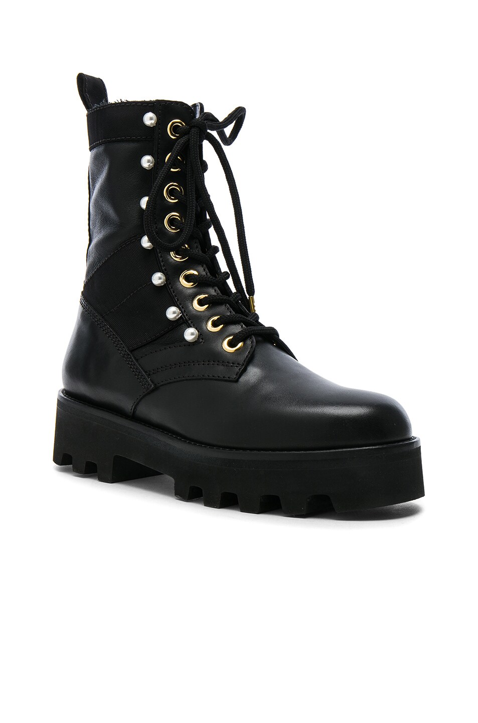 Altuzarra Leather Cosmo Ankle Combat Boots in Black FWRD